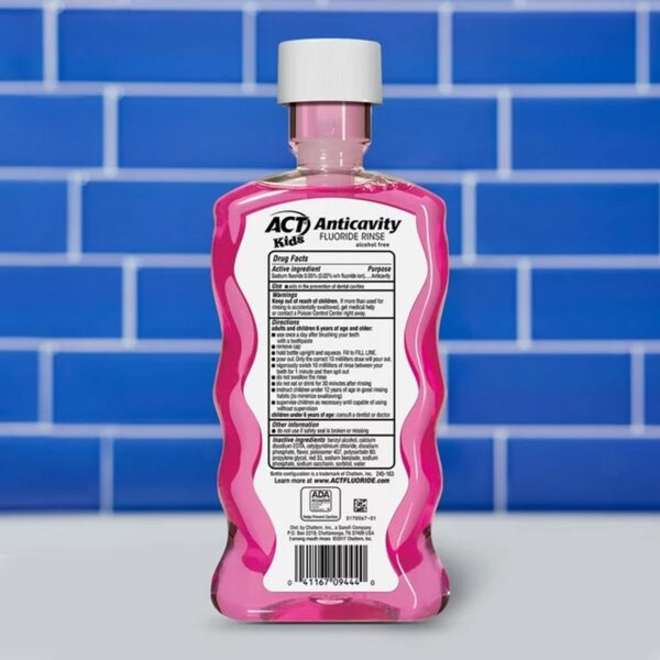 ACT Kids Anticavity Fluoride Rinse, Bubble Gum Blowout, 16.9 fl. oz - 图片 2