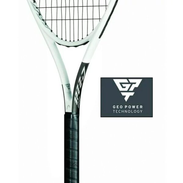 Geo Speed Adult Tennis Racquet, Pre-Strung, Black_White, 10.4 oz. Weight, 105 Sq. in. Racquet Head Size - 图片 2