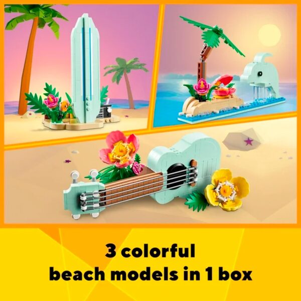 LEGO Creator 3 in 1 Tropical Ukulele Instrument Toy, Transforms from Ukulele to Surfboard Toy to Dolphin Toy - 图片 2