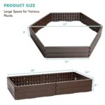 Costway Raised Garden Bed Set for Vegetable Flower Gardening Planter Brown - 图片 3