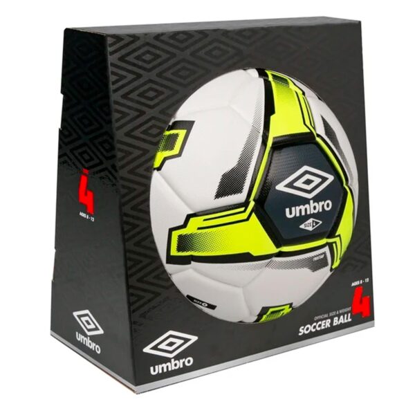 Umbro Tristar Size 4 Youth and Beginner Soccer Ball, White_Black_Yellow - 图片 3